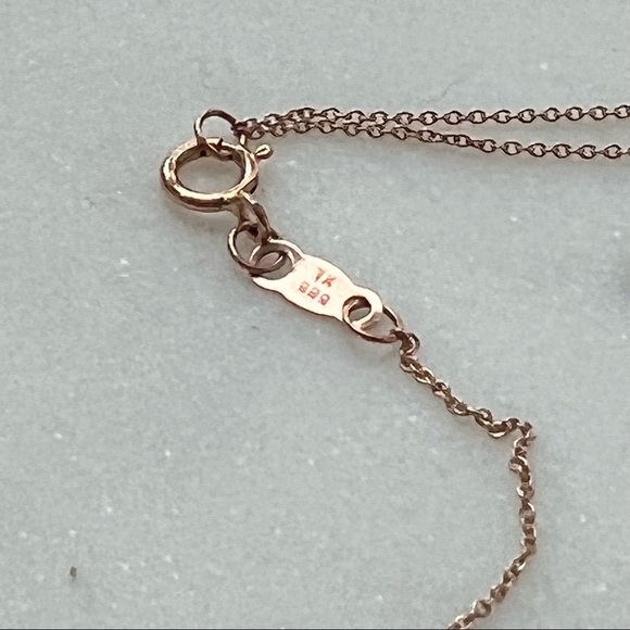 Delicate Rose Gold and Diamond Chevron Necklace - Picture 5 of 7